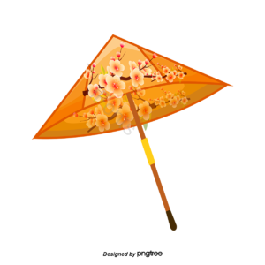 手绘 日本 拼色 插画 立体 雨伞 小花伞