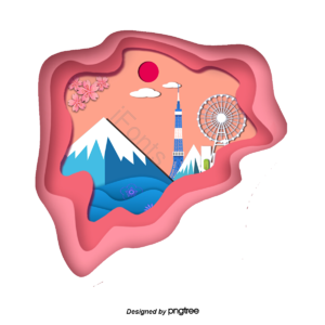 东京铁塔 古塔 富士山 立体 3d