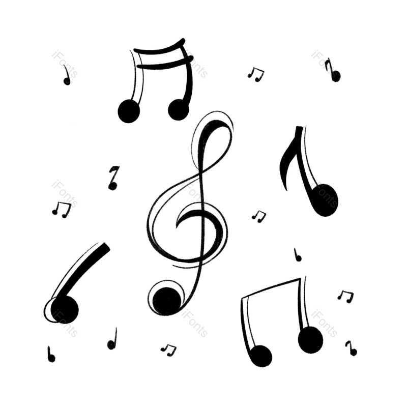 线条图片,黑色元素,音乐PNG,音符免抠素材