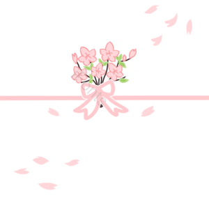 樱花花束 蝴蝶结 典雅手绘信封 飞舞花瓣 粉色蝴蝶结 典雅花束 手绘花束 花束插画