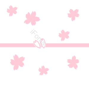 无序樱花 粉色背景樱花贺卡 日本典雅贺卡 花瓣蝴蝶结 白色樱花花瓣 粉色 浅粉色 手绘飘扬樱花