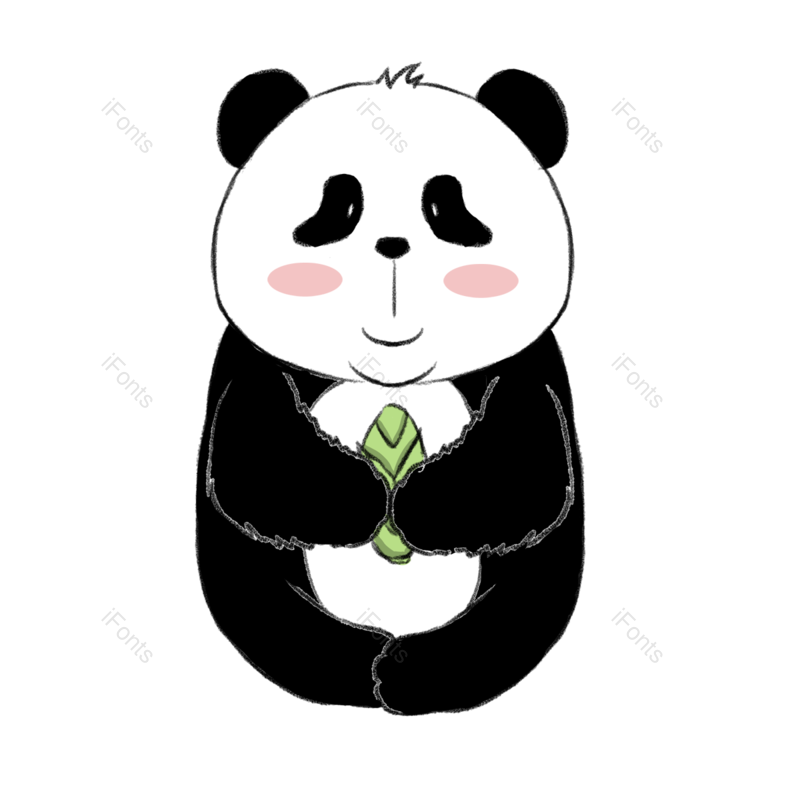 卡通图片,竹子元素,动物PNG,手绘免抠素材