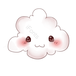 可爱 卡通风格 云朵 快乐 大眼睛 微笑 插画 白色