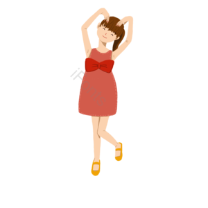 儿童 人物 女孩 女生 裙子 跳舞 动作