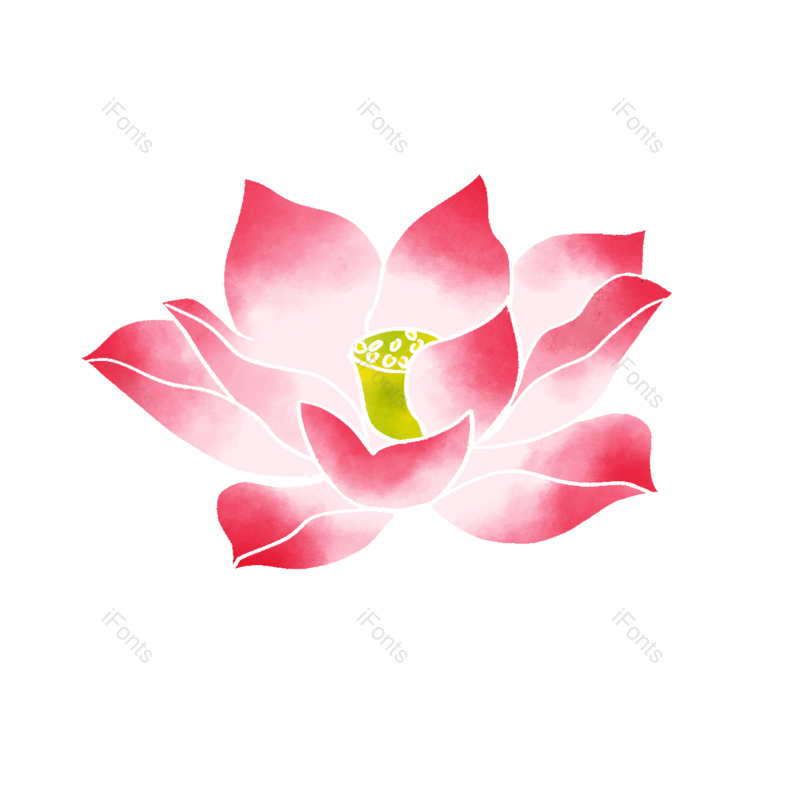 清新图片,荷花元素,花朵PNG,水彩免抠素材