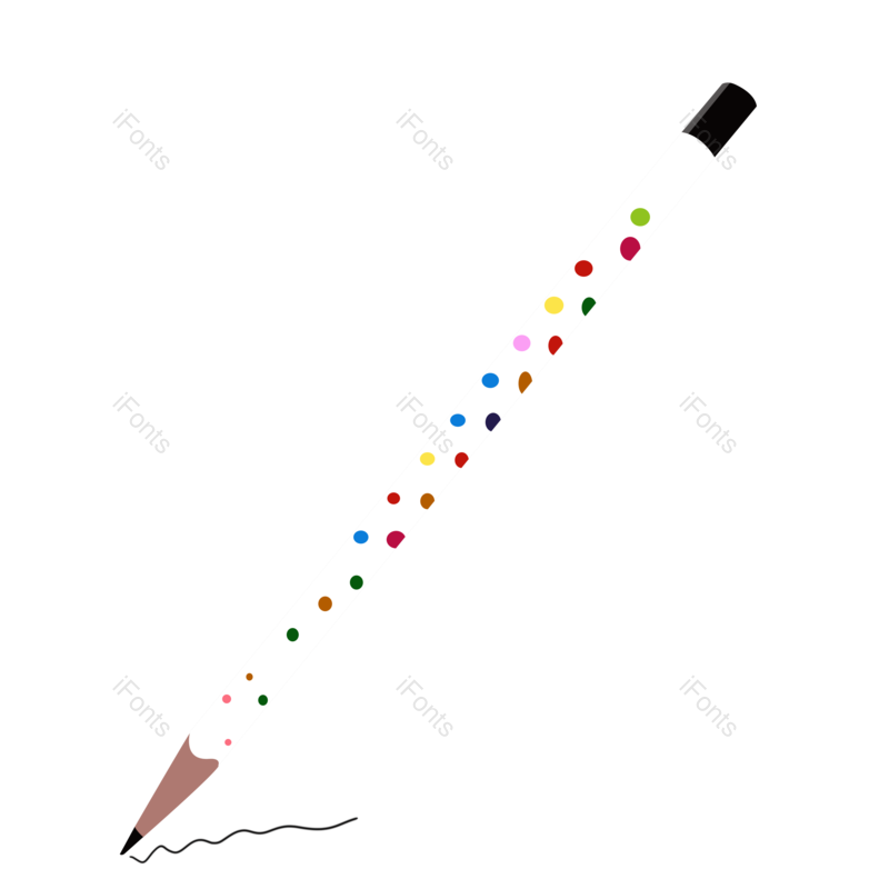学习用品图片,铅笔元素,彩色PNG,手绘免抠素材