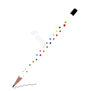 卡通风格 铅笔 学习用品 彩色 文具 手绘