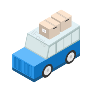 车辆 元素 卡通风格 插画用图 汽车 产品 后勤 纸箱