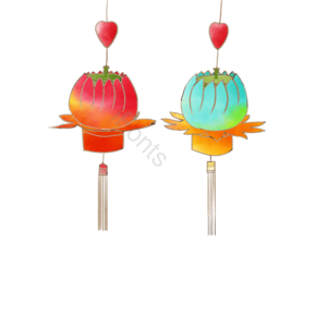 灯笼 元素 佛教 莲花 莲花灯 彩色