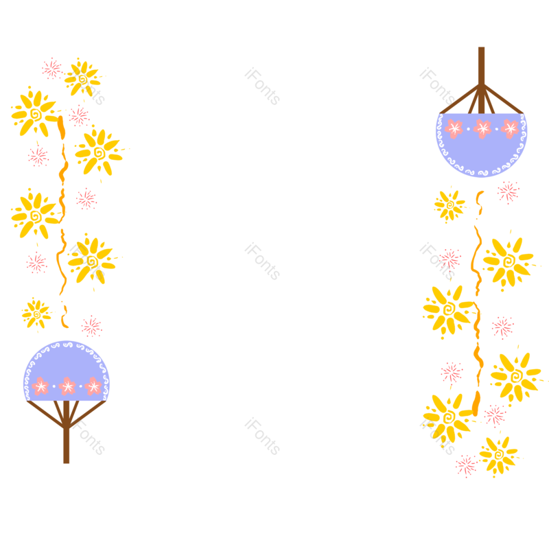边框图片,蓝色元素,白色PNG,樱花免抠素材