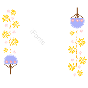 樱花 白色 粉 纸折扇 蓝色 边框 黄色 烟花剪贴画