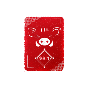 红印 日本 印章 图案 年 2019 红色 野猪