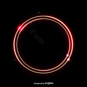 圆 文框 照明灯具 灯效果 红色 氖 霓虹灯效果 双边框