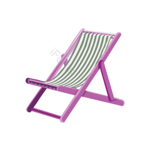 椅子 夏季 海滩 晒太阳 插画 写实 手绘 沙滩物