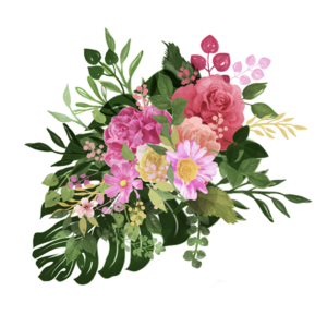 花卉 花簇 叶子 花苞 植物 粉红 绿色 花束