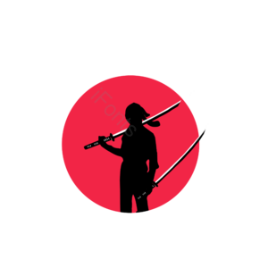 令兵器 阳光 手绘竽 插画用图 日本建筑 日本武士刀 武器 战士