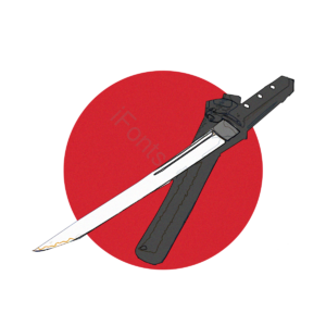 元素 手绘竽 日本 武士剑 简单的 红色 黑色 刀剪贴画