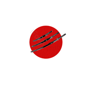 元素 剪影 日本 武士剑 简单的 红色 黑色 剪刀剪贴画