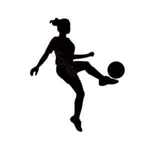女子运动 运动剪影 女子运动员 运动员剪影 手绘 运动员 足球运动 剪影风格