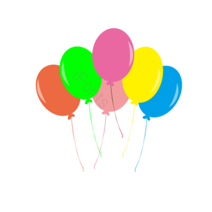 卡通 生日 气球 彩色 手绘 可爱