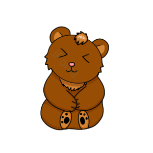 熊 卡通熊 手绘熊 插画熊 坐姿熊 眯眼 微笑 可爱