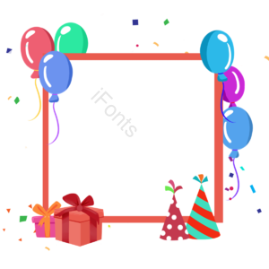 庆祝 彩色方框 颜色边界 手绘竽 插画用图 文框 气球 happy生日快乐