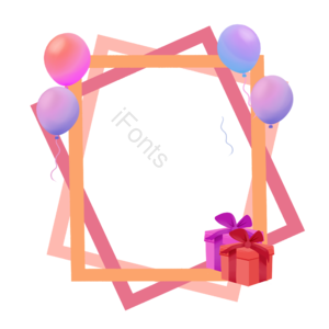 庆祝 颜色边界 手绘竽 插画用图 文框 气球 happy生日快乐 生日聚会