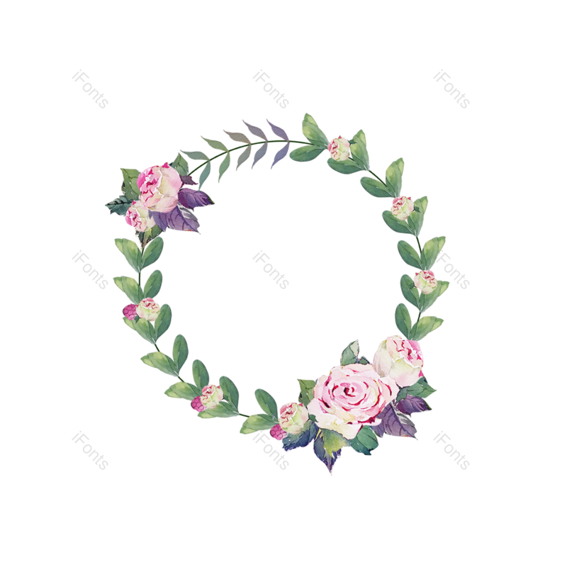 花环图片,绿叶元素,水彩PNG,立春免抠素材