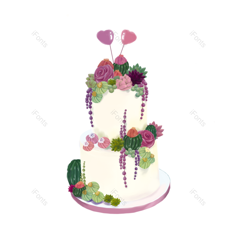 婚礼图片,浪漫元素,粉色爱心PNG,绿色植物免抠素材