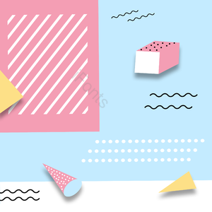 几何 点 孟菲斯 孟菲斯背景 立方体 粉 线条 蓝色