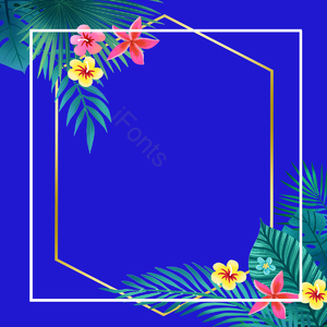几何 手绘竽 热带 热带植物树木 花呗 文框 金色 花卉剪贴画