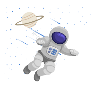 隔空 太空人宇航员 手绘风格 星星 流星 立体效果 明星剪贴画 宇航员剪贴画