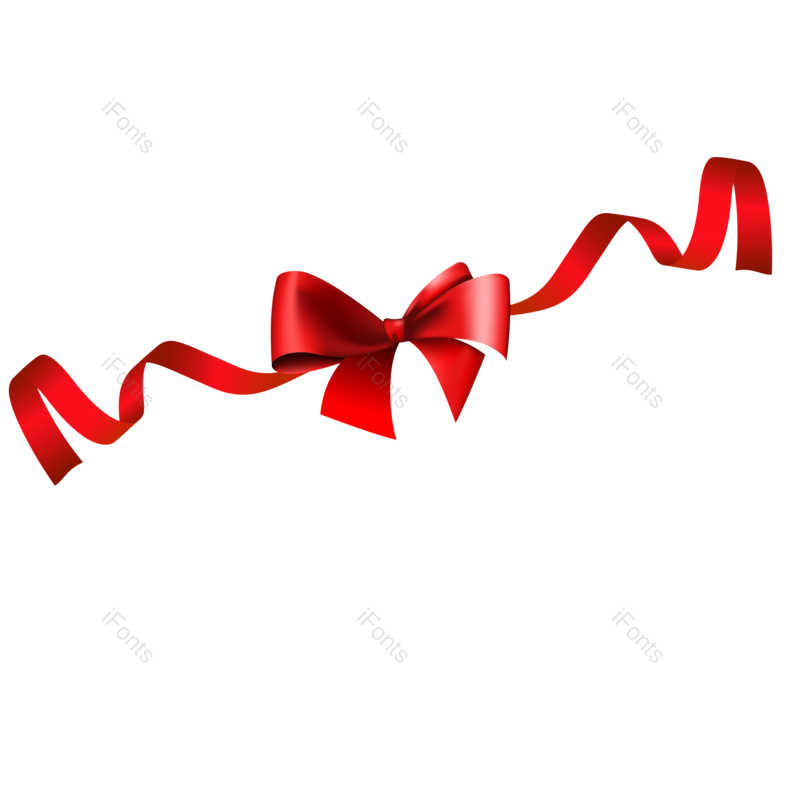 蝴蝶结图片,飘带元素,红色PNG,免抠素材
