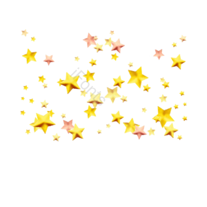 元素 金色 立体 星星