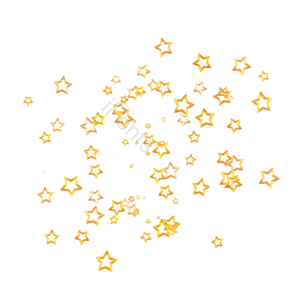 元素 金色 立体 星星 镂空