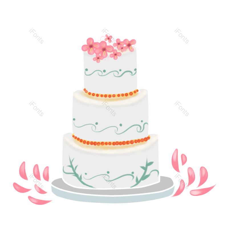 清新图片,婚礼元素,婚礼蛋糕PNG,花朵免抠素材