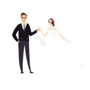 婚礼 婚纱 礼服 牵手 卡通 爱情 浪漫