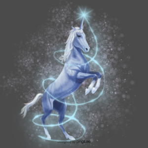 传说 手绘竽 幻想 浪漫 独角马 神圣 神话 蓝色