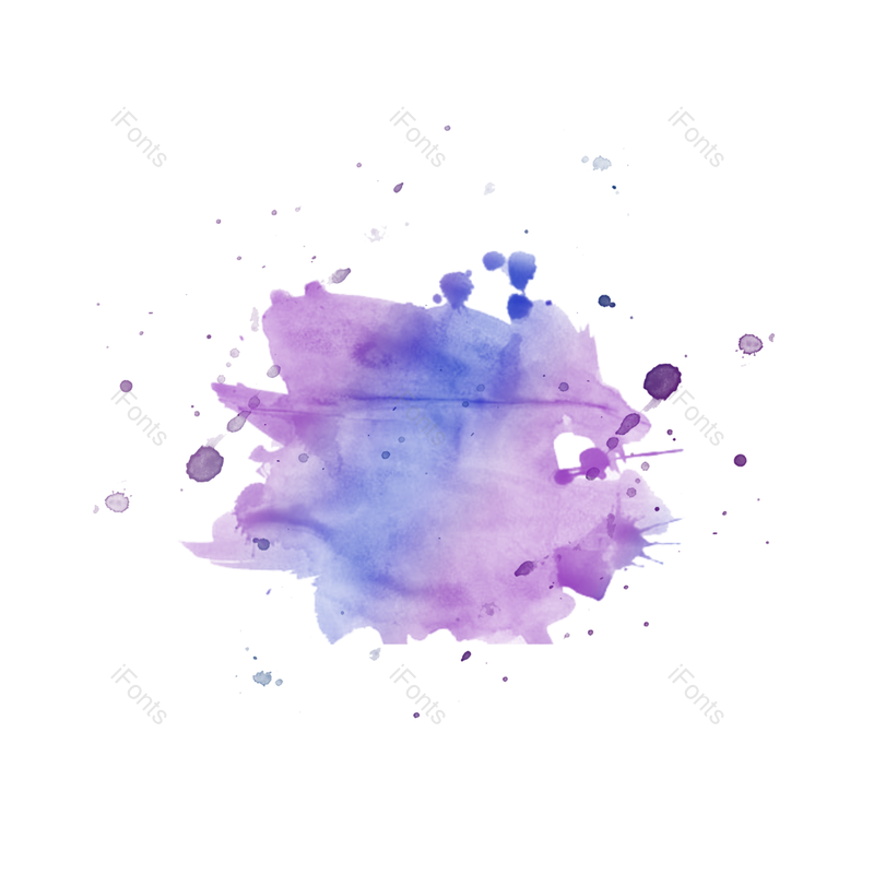 元素图片,蓝色元素,水彩PNG,紫色免抠素材