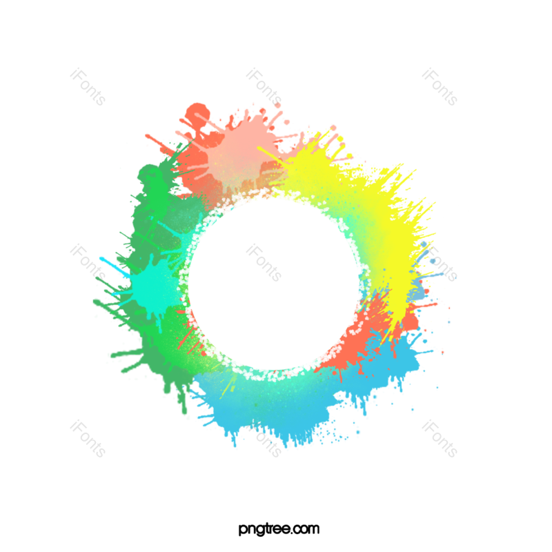 蓝色图片,彩色元素,喷溅PNG,绿色免抠素材