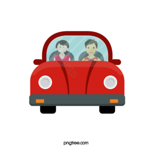 卡通汽车 开车 旅游踏青 汽车 红色小汽车 自动驾驶旅行 黄金周 黄金周旅行