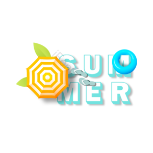 summer 立体 立体字体设计 太阳伞 简约 商业字体设计 清新