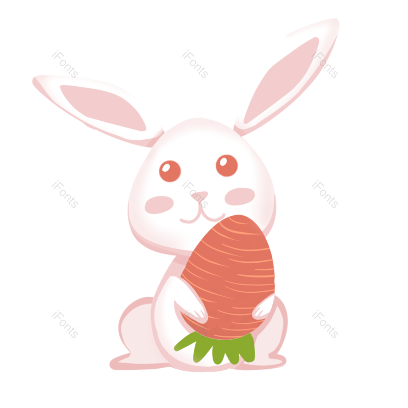 兔子图片,卡通兔子元素,蔬菜PNG,白色免抠素材