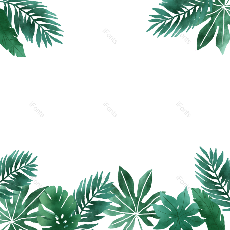 元素图片,绿叶元素,水彩PNG,树叶免抠素材
