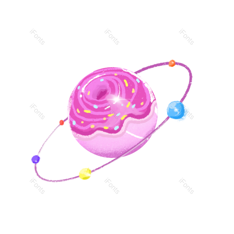 蓝色图片,星球元素,黄色PNG,粉色免抠素材