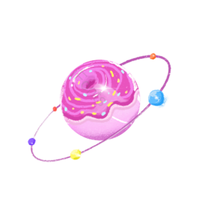 星球 果糖 粉色 圆球 黄色 蓝色