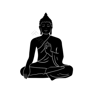 佛陀 佛教 佛诞 佛 轮廓 动画片 和尚 手绘