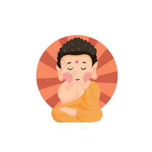 佛道 佛诞 如来佛祖 动画片 卡通佛 手绘竽 插画用图 坐直