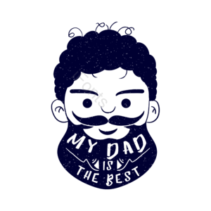 装饰 蓝色 dad 手绘 卡通 爸爸 剪影 胡须