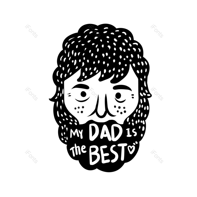 插画图片,黑白元素,简约PNG,胡子免抠素材